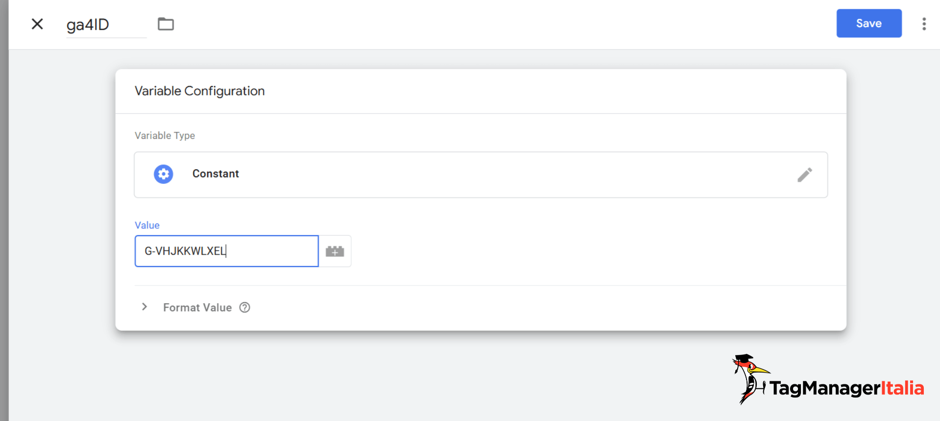 Creazione variabile costante GA4 in Google Tag Manager - Guida Tag Manager Italia