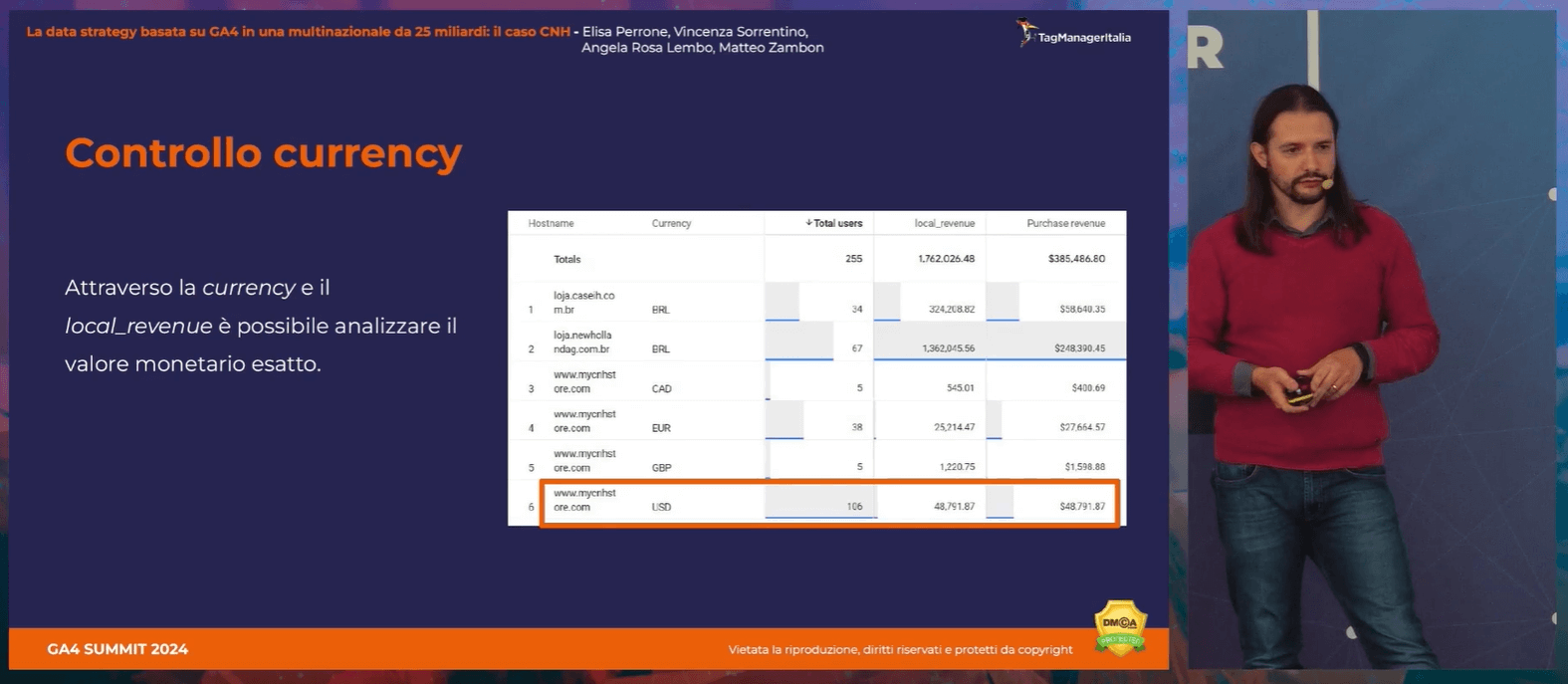 Matteo Zambon presenta caso studio CNH e Tag Manager Italia al GA4 Summit 2024